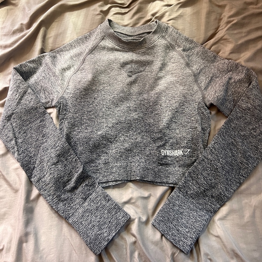 Gray Gymshark Cropped Longsleeve